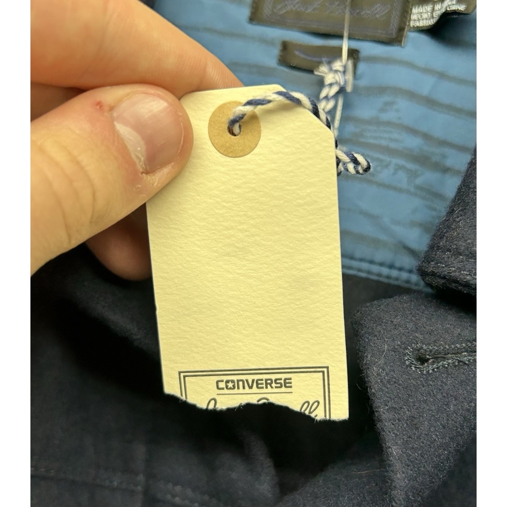 Converse Womens Size L Blue Jack Purcell Wool Blend Button Up Jacket New - Picture 3 of 7